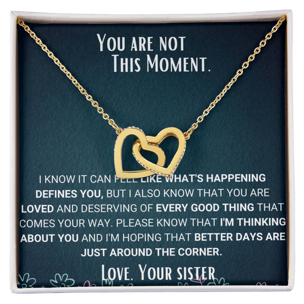 Interlocked Necklace Sympathy Jewelry Sister To Sister Gift Interlocking Hearts Necklace