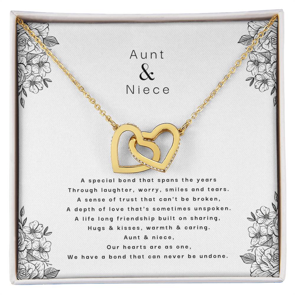 Aunt & Niece - An Unbreakable Bond Interlocking Hearts Necklace