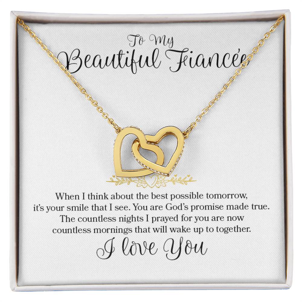 Interlocking Hearts - To My Beautiful Fiancee Interlocking Hearts Necklace