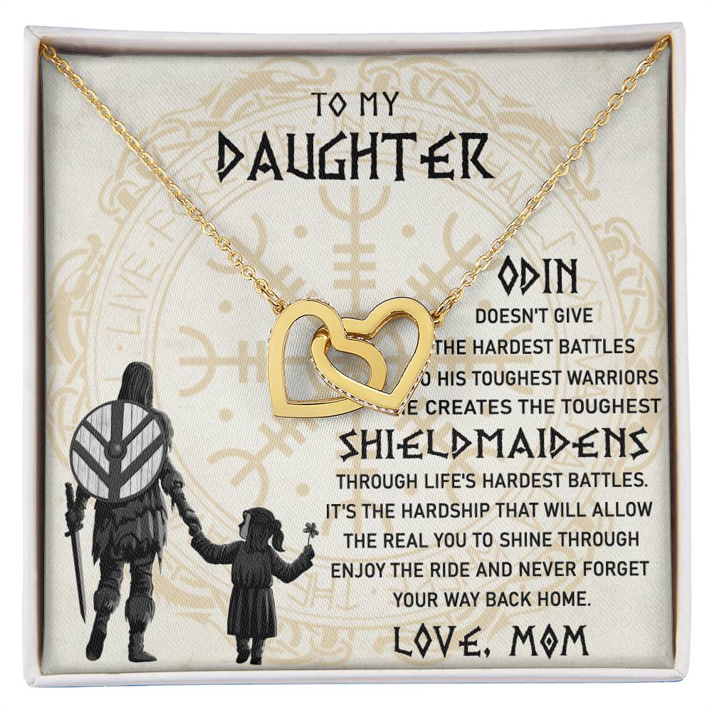 To My Daughter Necklace Daughter Viking Jewelry Norse Daughter Gift Interlocking Hearts Necklace