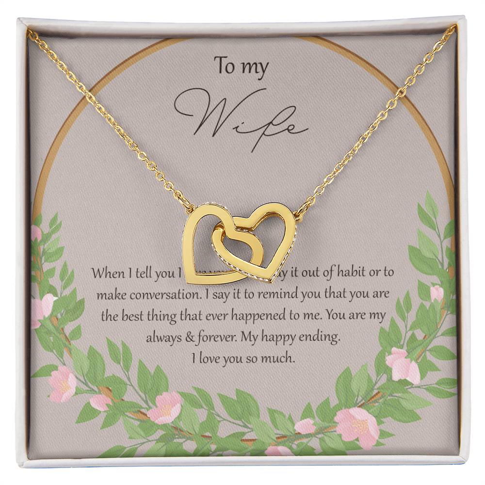 To My Wife When I Fell In Love With You - Daisy Interlocking Hearts Necklace
