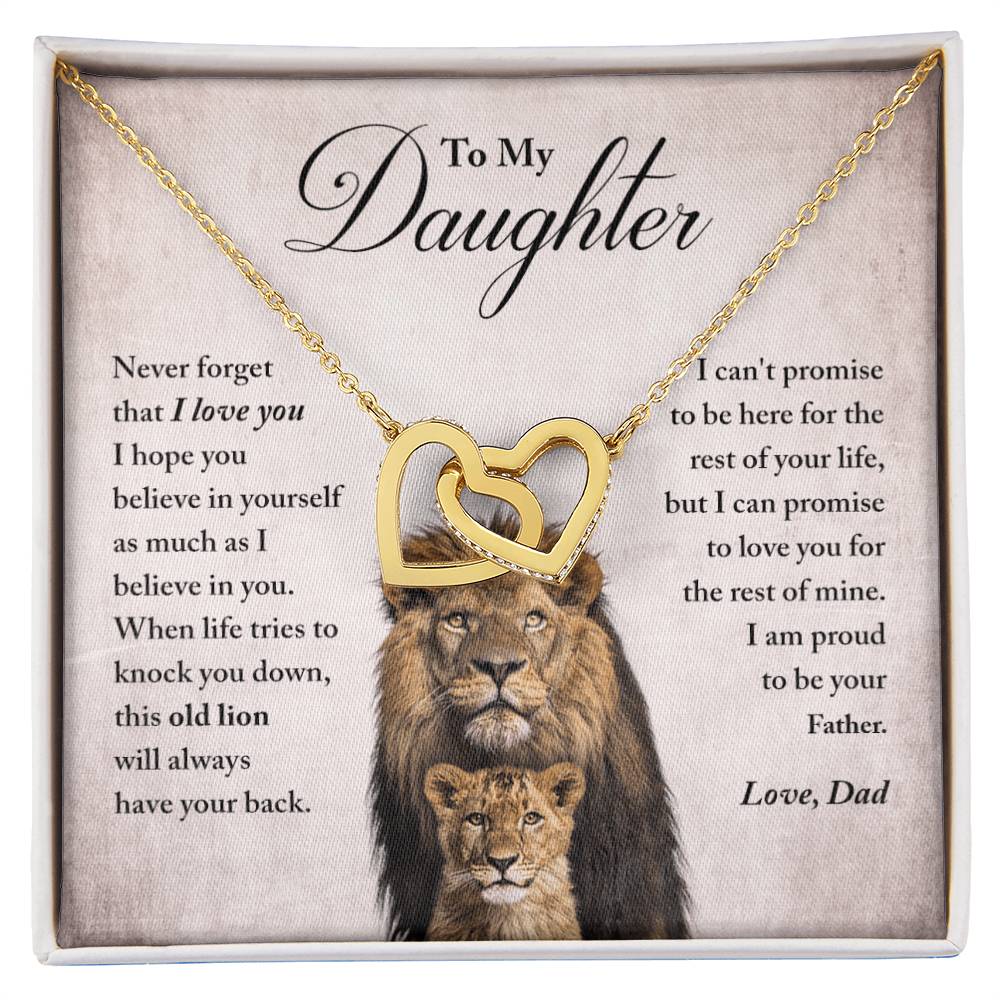 My Daughter - Proud Of You - Necklace Interlocking Hearts Necklace