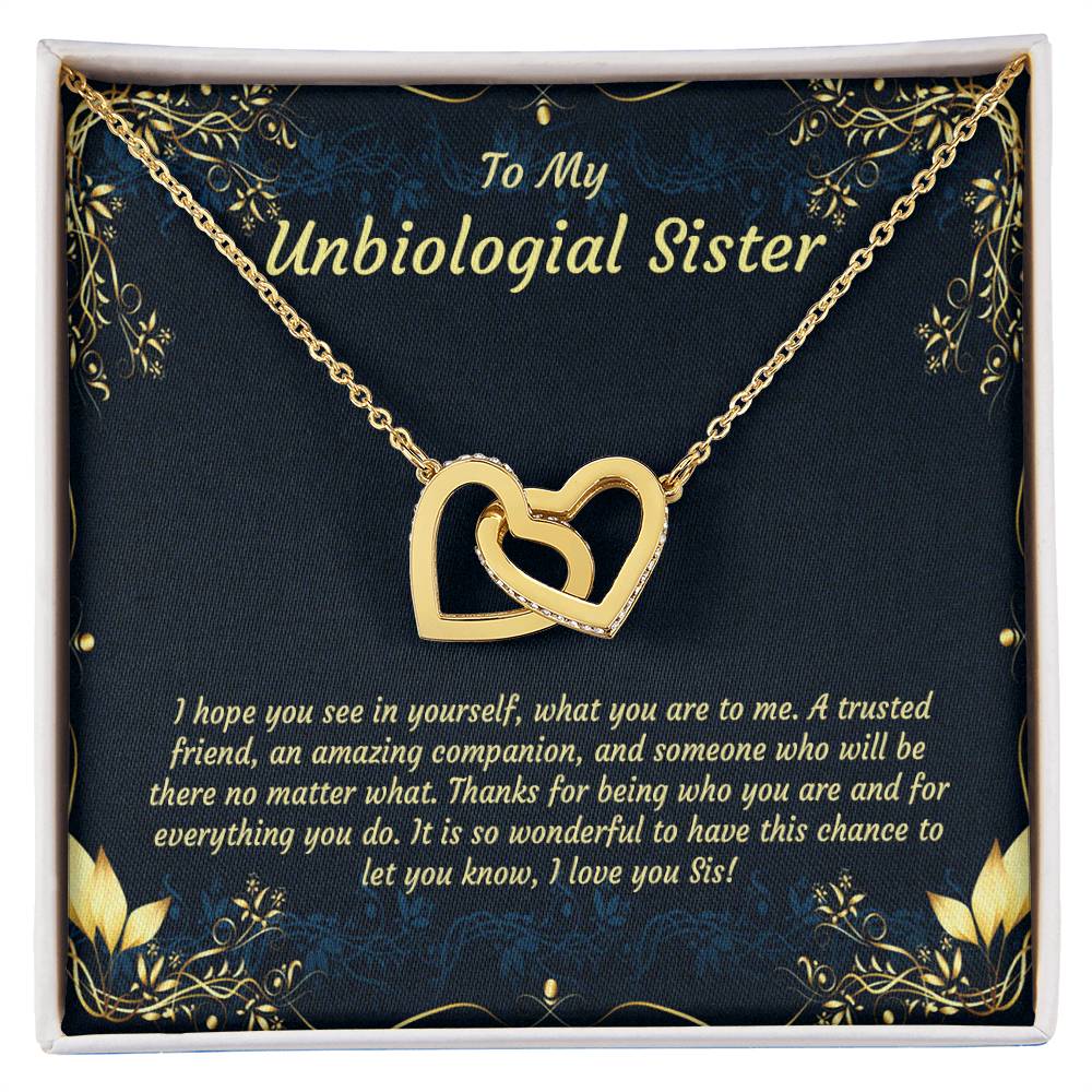 Unbiological Sister Necklace Soul Sister Sorority Sister Sister In Law Necklace Step Sister Gift Tribe Necklace Sister Necklace Interlocking Hearts Necklace