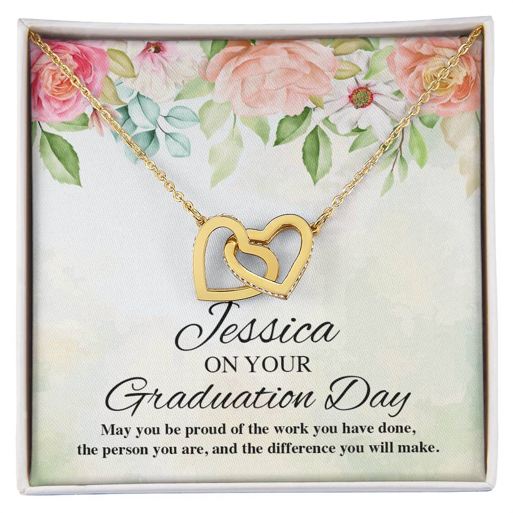 On Your Graduation Necklace Interlocking Hearts Necklace