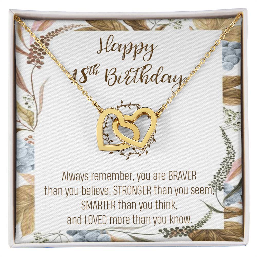 18Th Birthday Necklace Women September Birthday Necklace Birthday Interlocking Hearts Necklace 18 Year Old Gift Custom Birthday Necklace