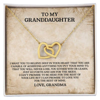 To My Granddaughter - Love Grandma Interlocking Hearts Necklace