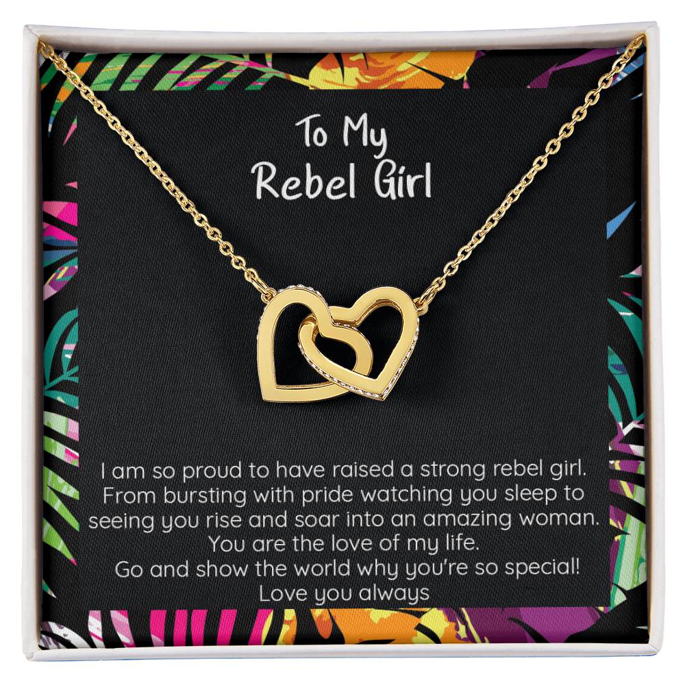 My Rebel Girl Necklace Hearts Locked Interlocking Hearts Necklace