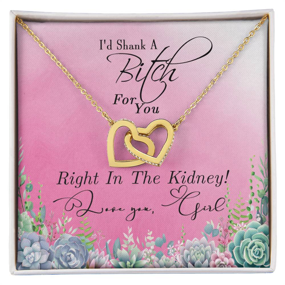 Interlocked Hearts Necklace Gift For Best Friendsister - Funny Message Card - Great Birthday Day Gift Interlocking Hearts Necklace