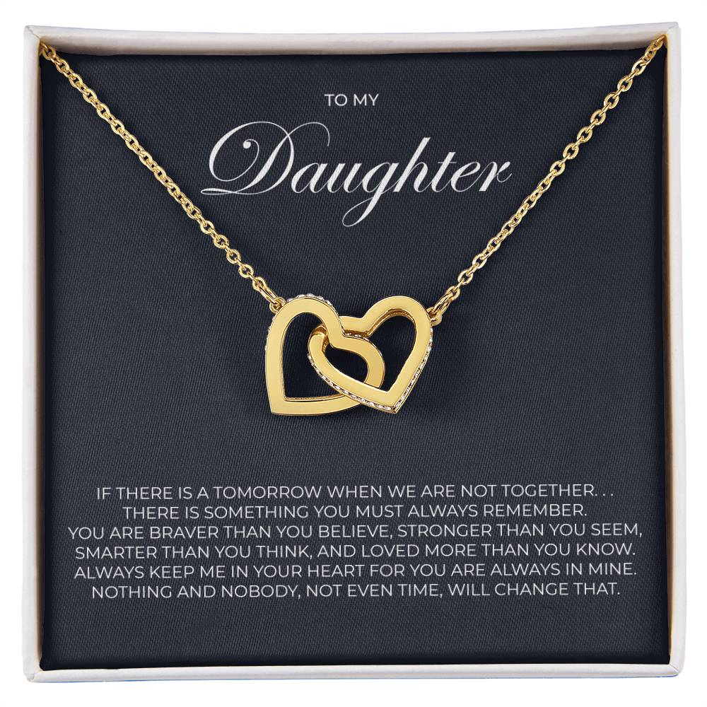 To My Daughter - Tomorrow - Necklace Interlocking Hearts Necklace