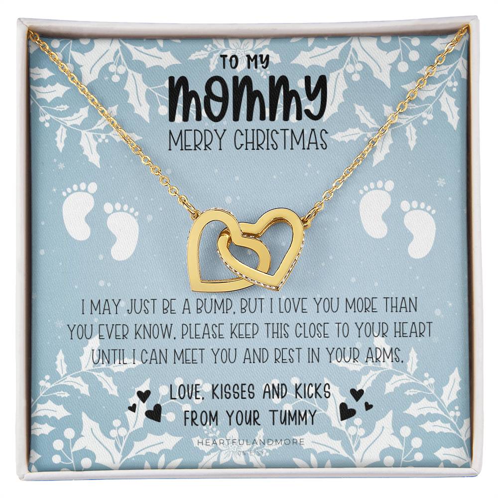 New Mom Christmas Pregnant Wife Christmas Gift Christmas Gift For Pregnant Wife Jewelry For Pregnant Wife Expecting Wife Christmas Interlocking Hearts Necklace