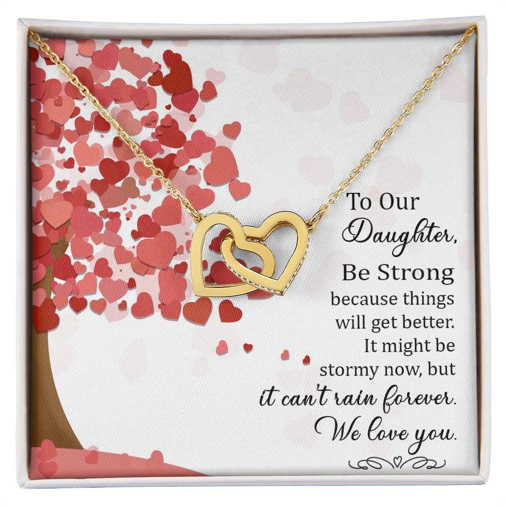 Necklace - To Our Daughter Interlocking Hearts Necklace