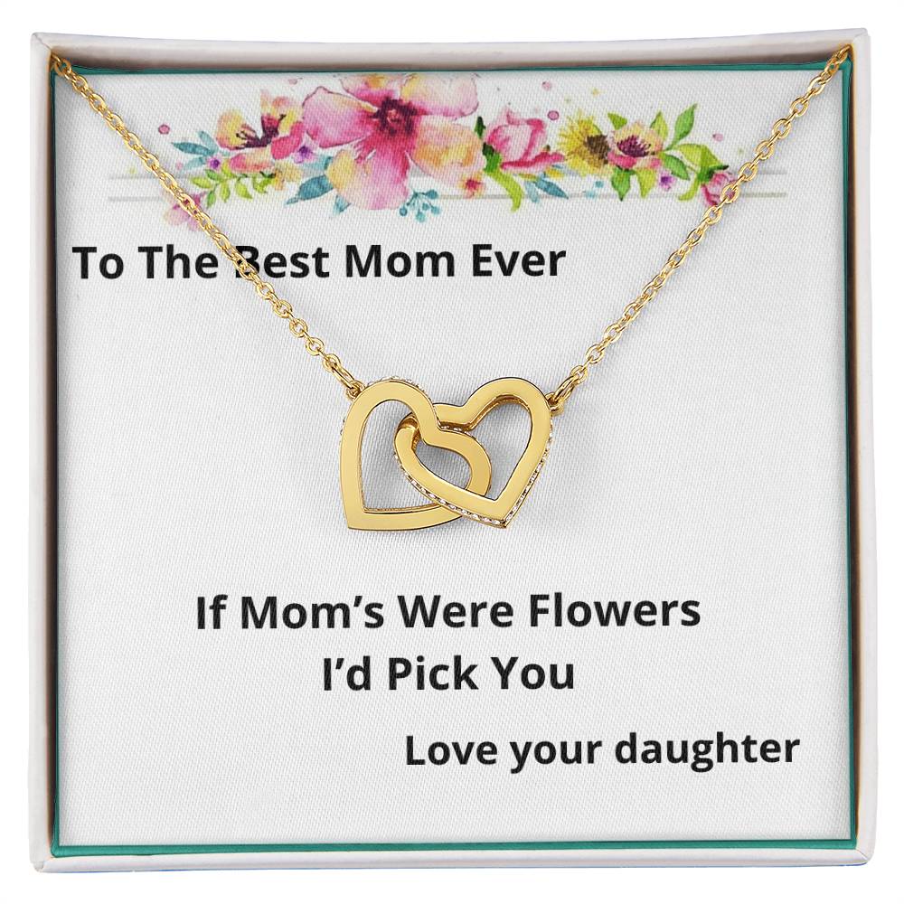If Mom'S Were Flowers Two Hearts Necklace Interlocking Hearts Necklace