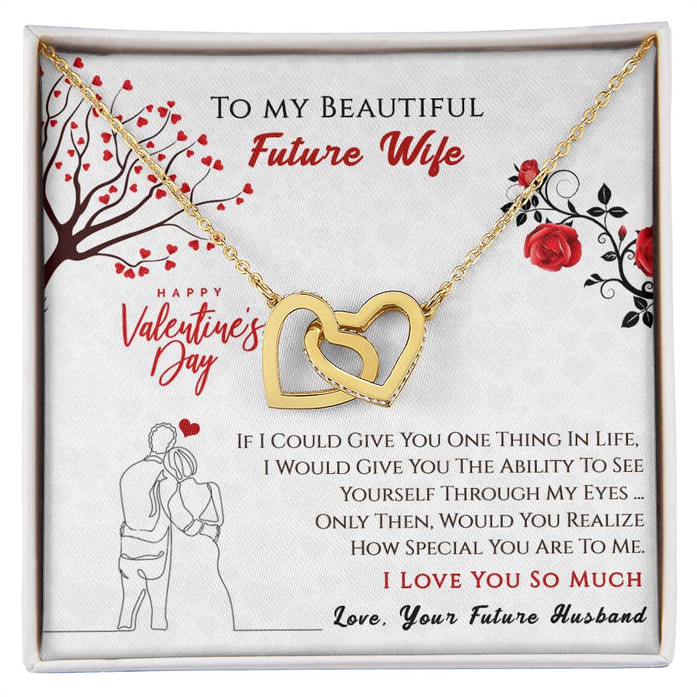 To My Beautiful Future Wife - Interlocking Hearts Necklace Gift Set - I Love You So Much