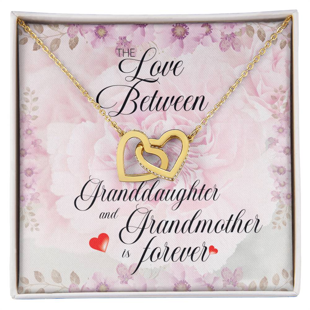 Love Granddaughter Forever. Interlocking Hearts Necklace