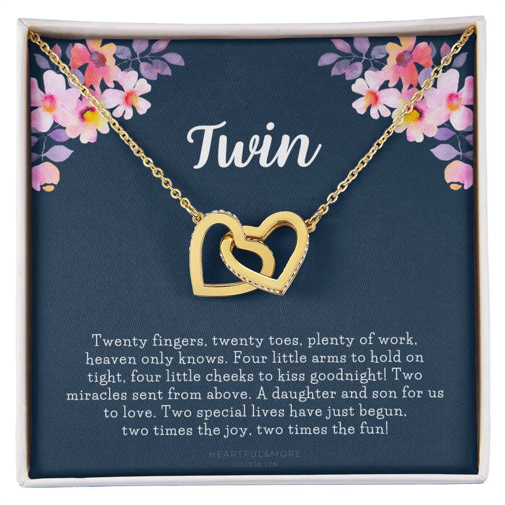 Mom Of Twins Gift Jewelry For Mother Of Twins Parents Of Twins Best Gift For New Mom Of Twins Birthday Gift For Mom Of Twins Necklace Interlocking Hearts Necklace