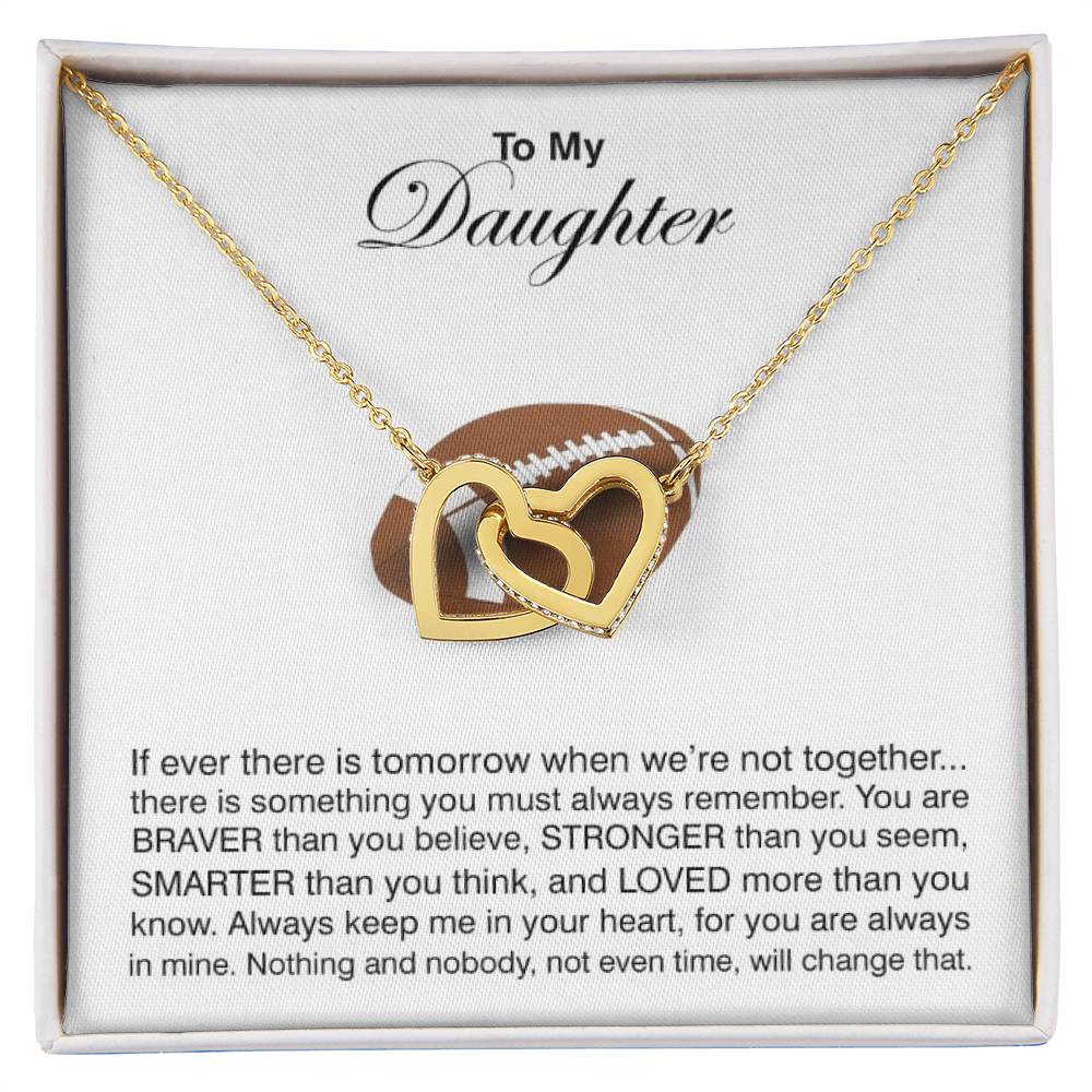 To My Daughter - If There Is Tomorrow Interlocking Hearts Necklace