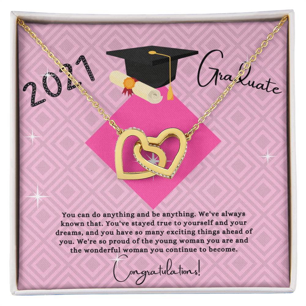 Popular Graduation Gift For Granddaughter 2021- Two Hearts Necklace Interlocking Hearts Necklace