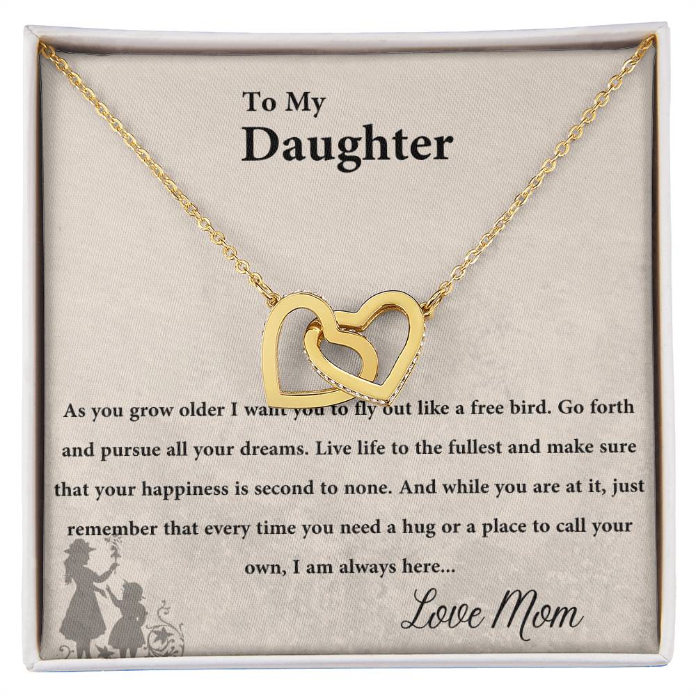 To My Daughter Interlocked Necklace Interlocking Hearts Necklace