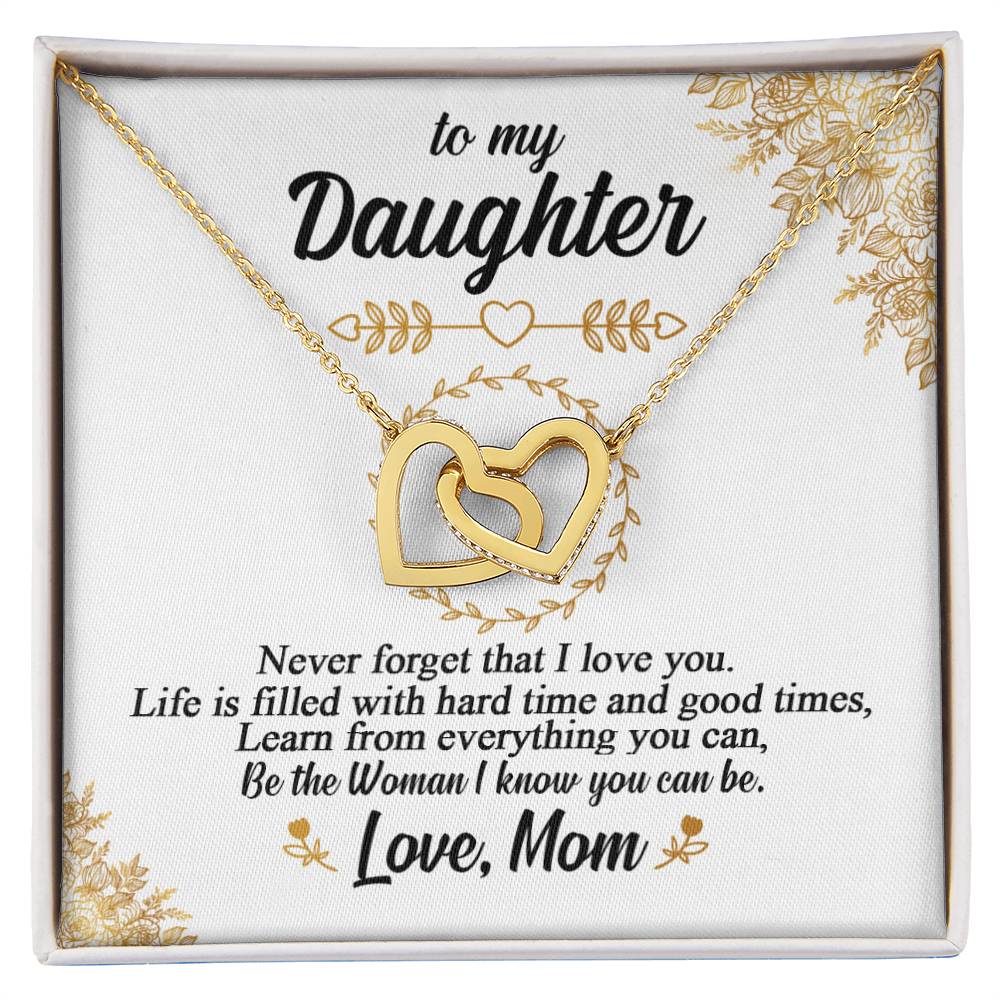 To My Daughter - Interlocking Heart Necklace So5 Interlocking Hearts Necklace