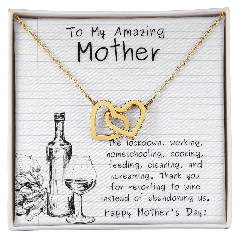To My Mommy - Thanks For Not Abandoning Us - Interlocking Hearts Necklace