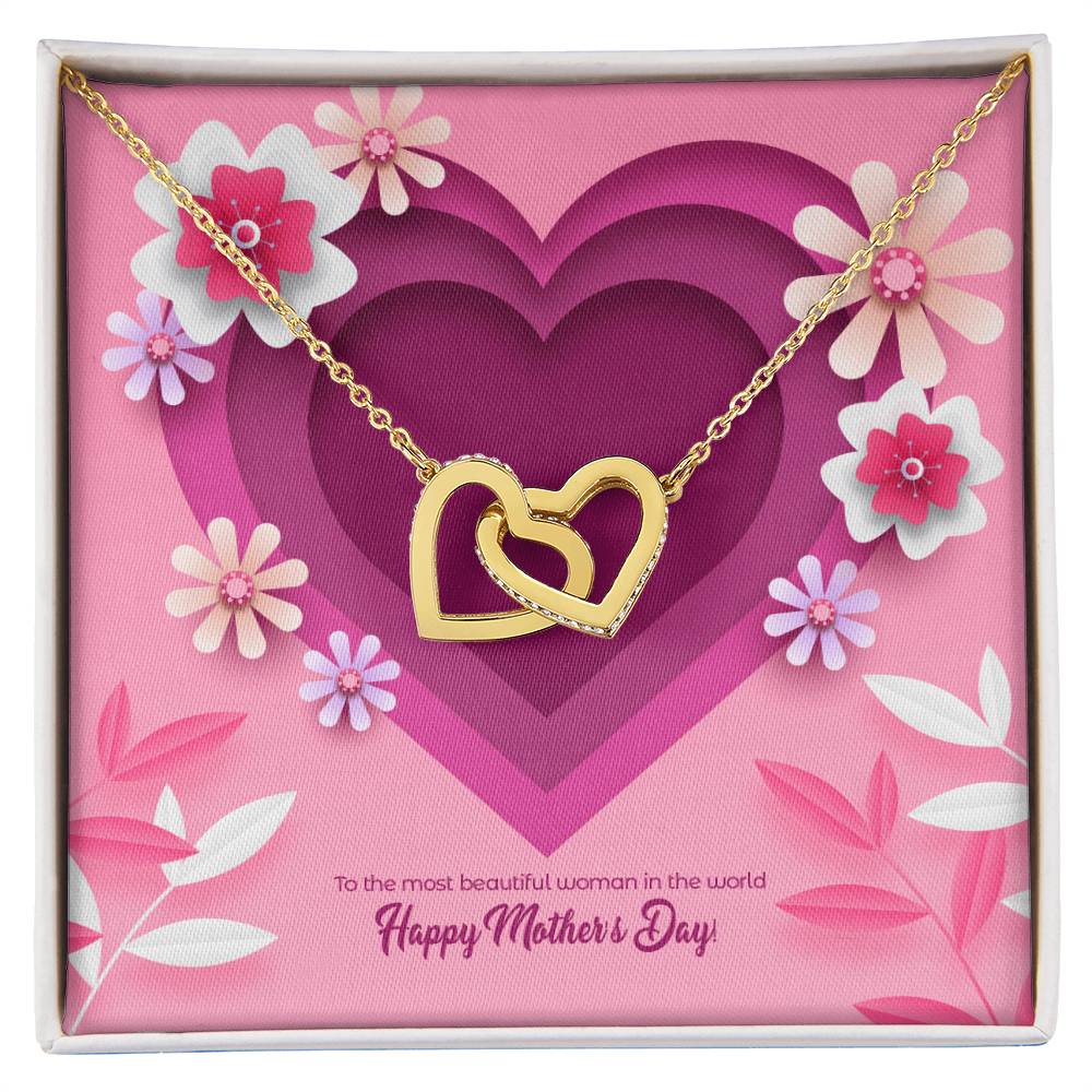 Most Beautiful Woman In The World Interlocking Hearts Necklace