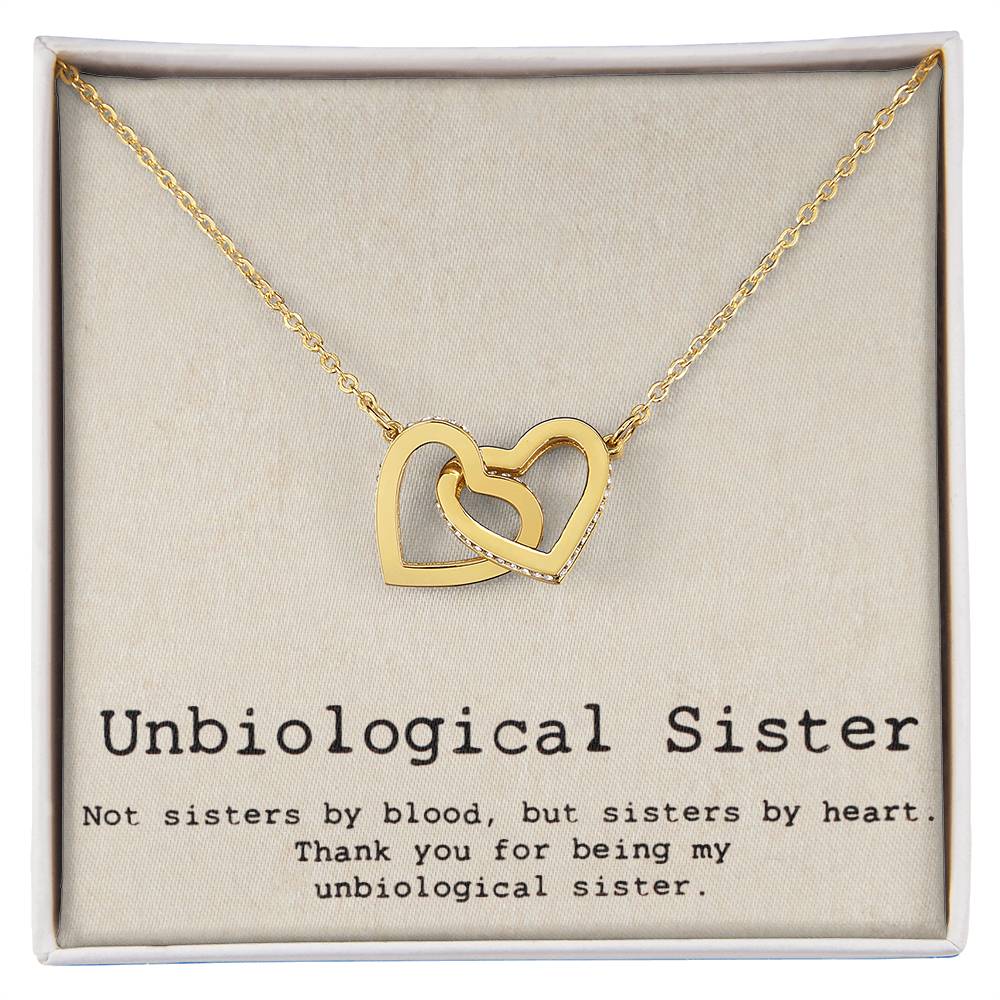 Unbiological Sister Necklace Soul Sister Big Little Sorority Sister In Law Necklace Step Sister Gift Tribe Necklace Best Friend Gift Bff Gift Interlocking Hearts Necklace