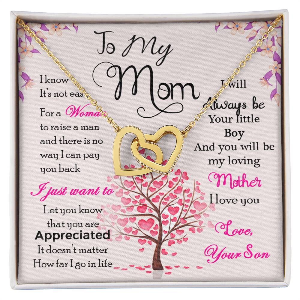 Mother'S Day Necklace Interlocking Hearts Necklace