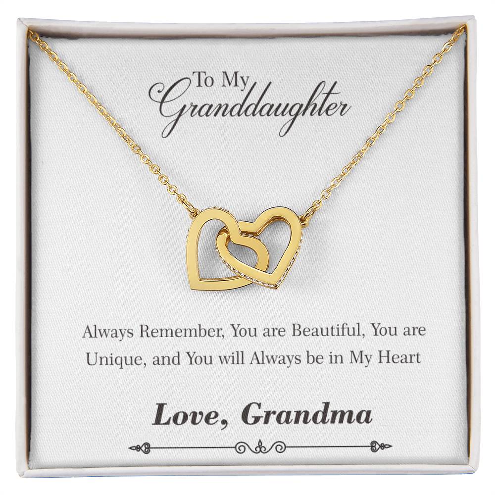 To My Granddaughter Necklace From Grandma Interlocking Hearts Necklace
