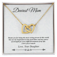 'Dearest Mom' Linked Hearts Necklace - The Most Caring Person In This World Interlocking Hearts Necklace
