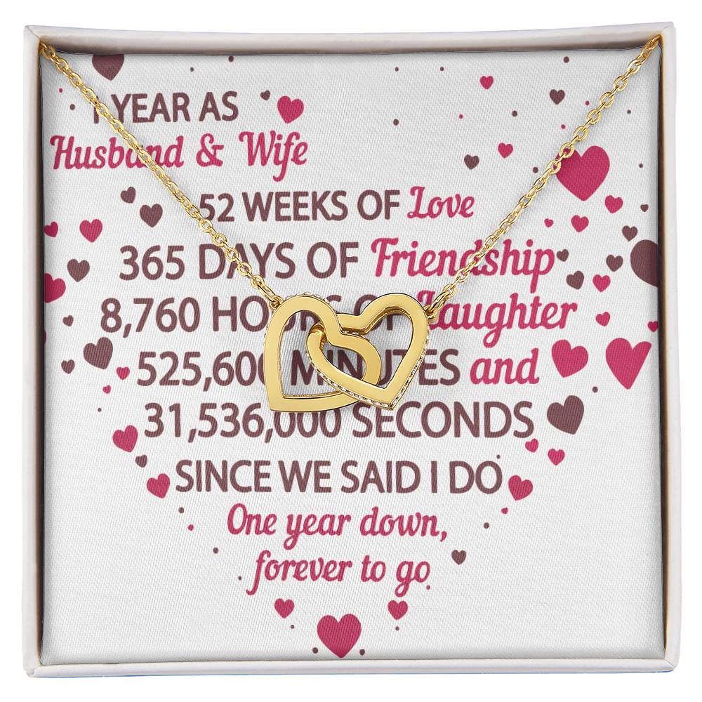 1St Anniversary Gift For Husband And Wife 1St Anniversary Gifts Interlocking Hearts Necklace