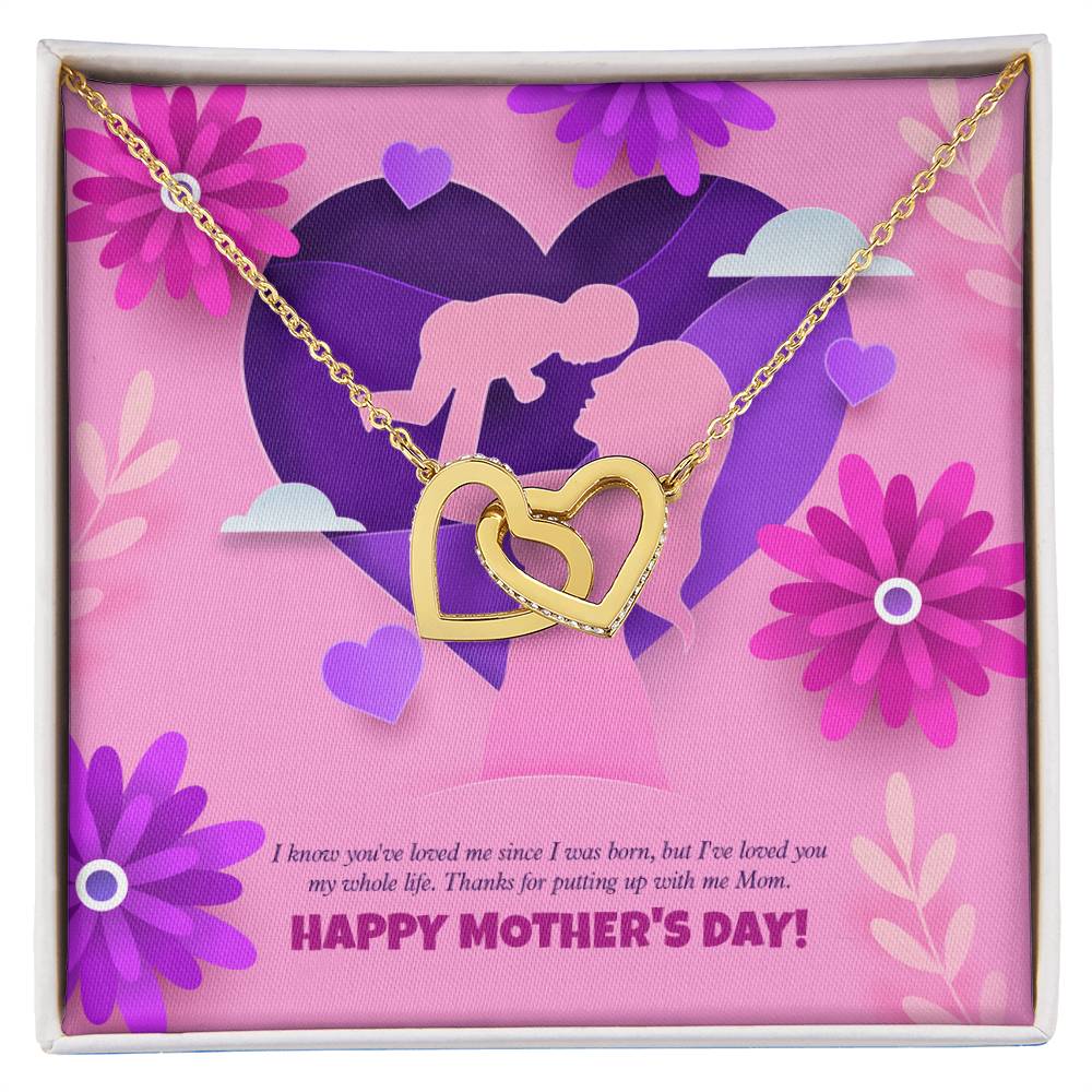 Happy Mother'S Day My First Love - Interlocking Hearts Necklace