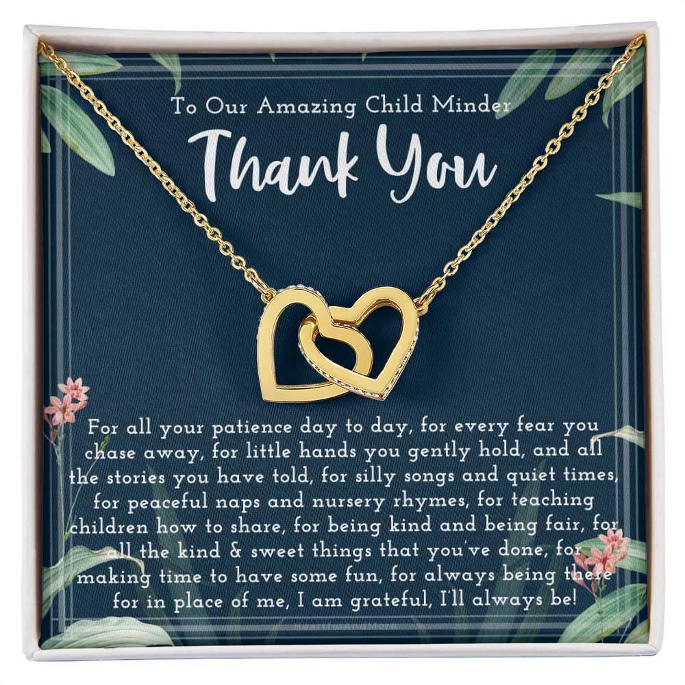 Thank You Gift For Child Minder Child Minder Appreciation Gift Child Minder Leaving Gift Childminder Christmas Gift Child Minder Necklace Interlocking Hearts Necklace