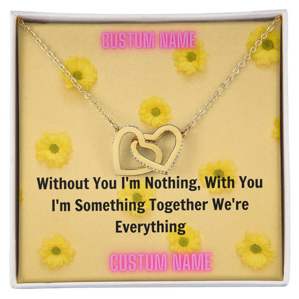 Beautiful Gift For Daughter Birthday Christmas Wedding. From Mom To Daughter From Dad To Daughter From Husband To Wife Interlocking Hearts Necklace
