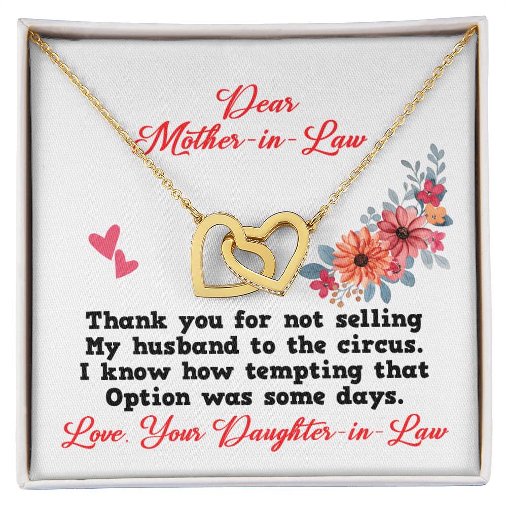 Gift For Mother In Law - Interlocking Heart Necklace Interlocking Hearts Necklace