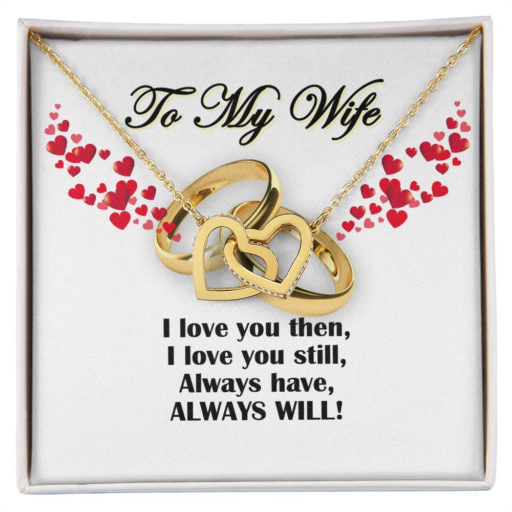 To My Wife - I Love You Forever - Perfect Gift For Wife - Tmfw26 Interlocking Hearts Necklace