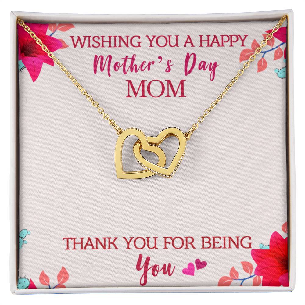 Best Gift For Mom Interlocking Hearts Necklace