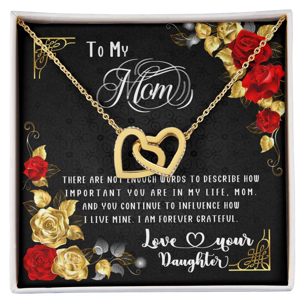 To My Mom - Interlocked Hearts Necklace Set Interlocking Hearts Necklace