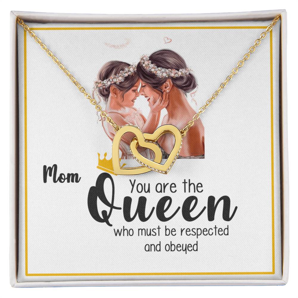 Mothers Day Gift - Gift From Daughter Son Interlocking Hearts Necklace