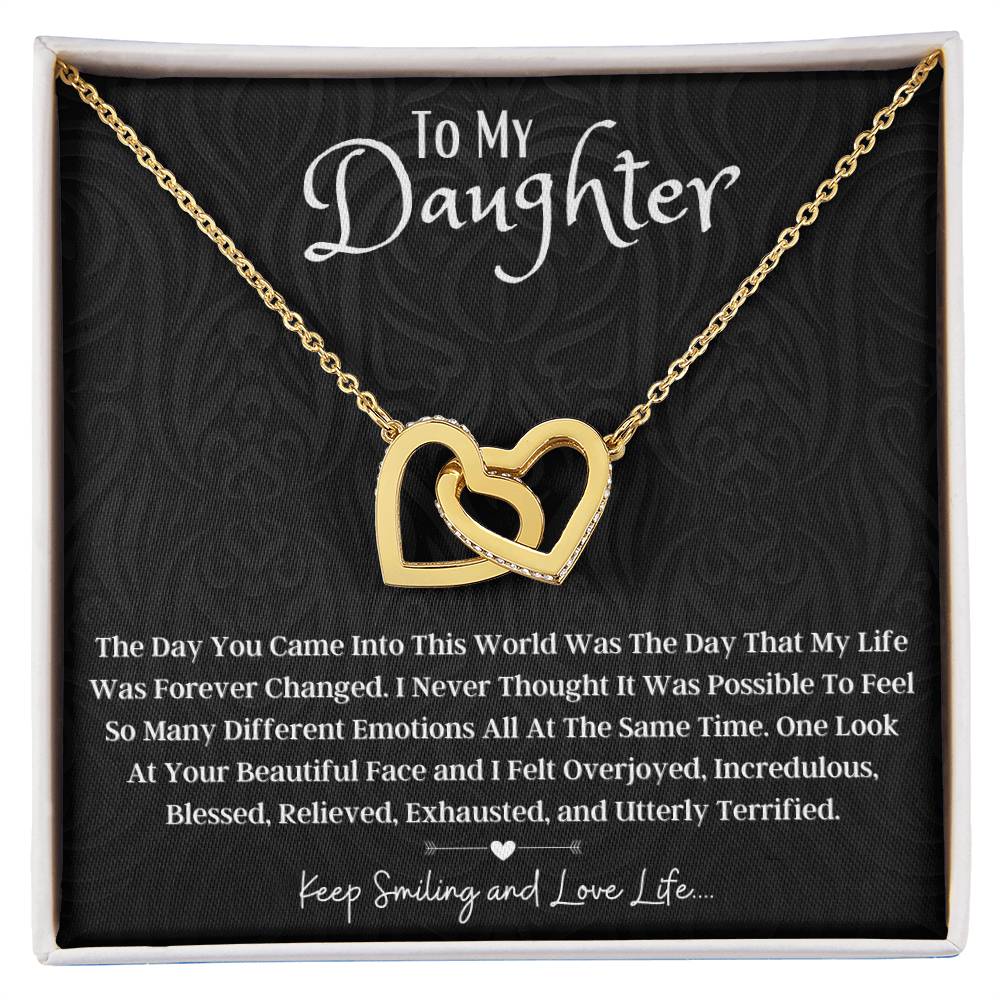 To My Beautiful Daughter Interlocking Hearts Necklace