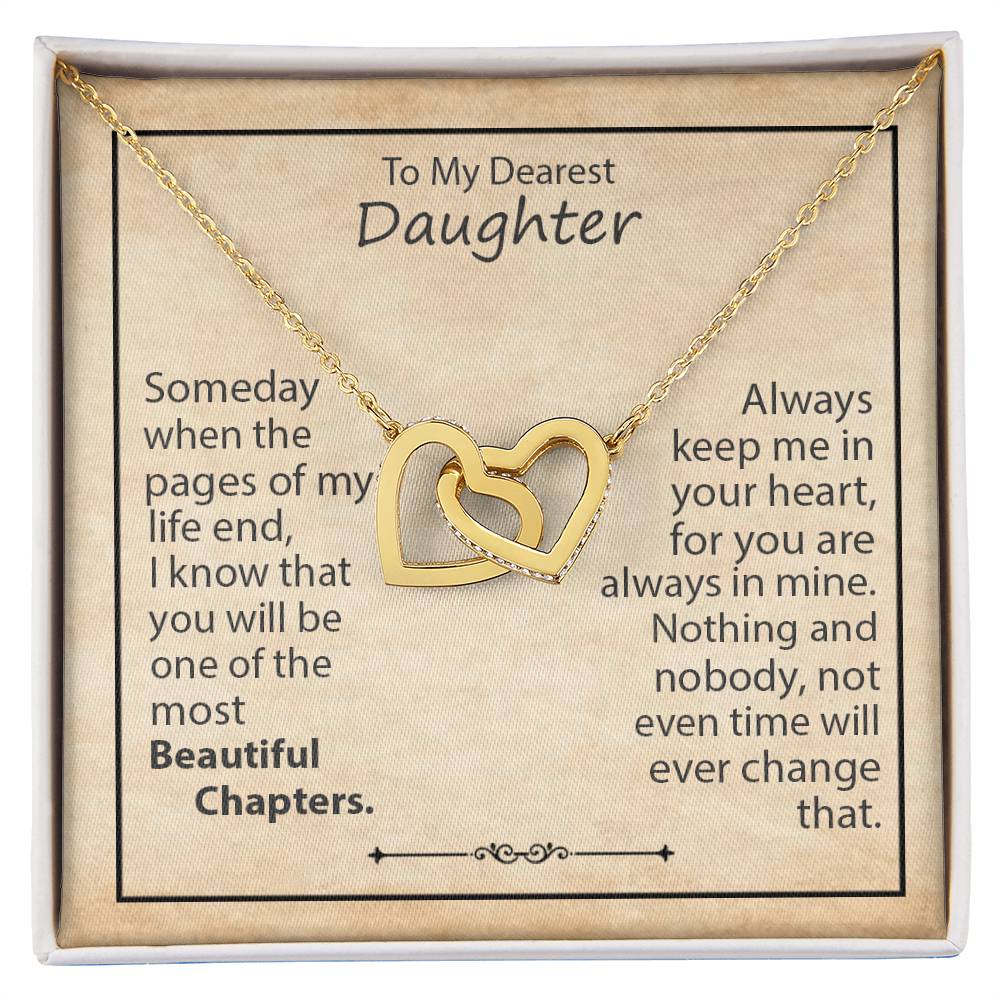 To My Dearest Mother Daughter Jewellery Interlocking Hearts Necklace