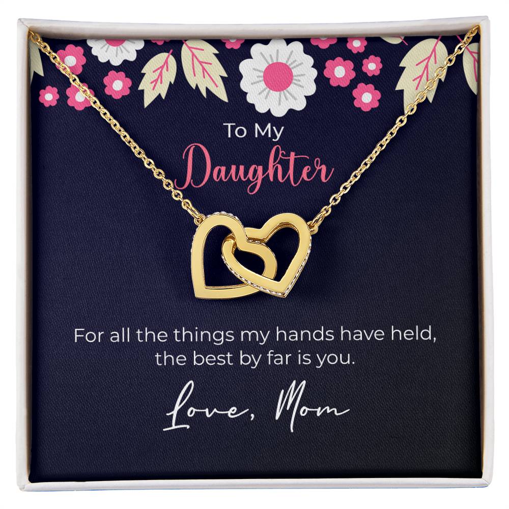 Moonkite Presents - To My Daughter Interlocking Hearts Necklace Mp019