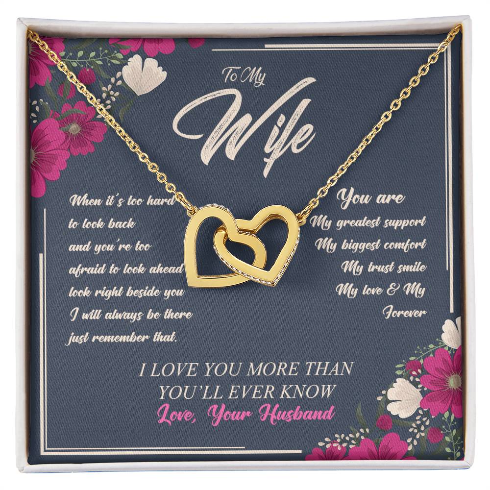 Love Your Husband-My Love & My Forever Onterlocked Hearts Interlocking Hearts Necklace