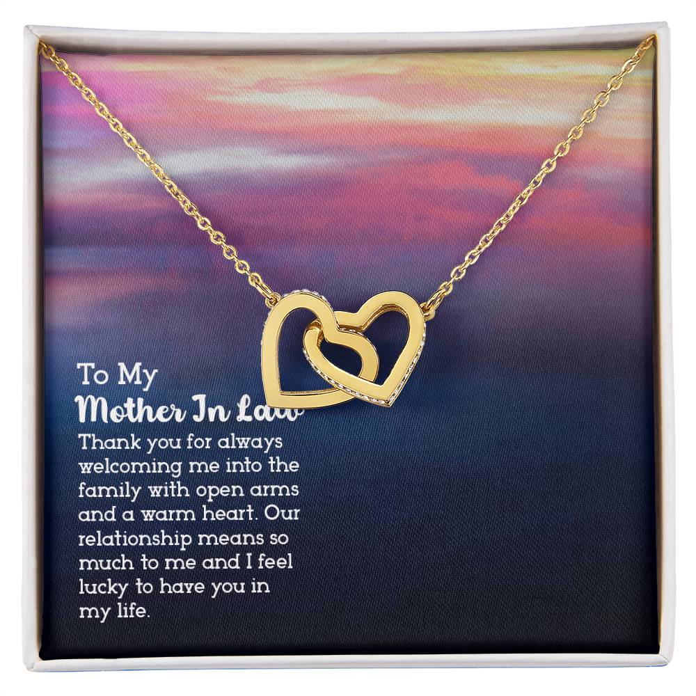 To My Mother-In-Law - Interlocking Hearts Necklace