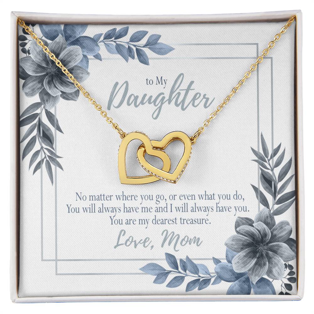 Dearest Treasure Mom To Daughter Gift Interlocking Hearts Necklace