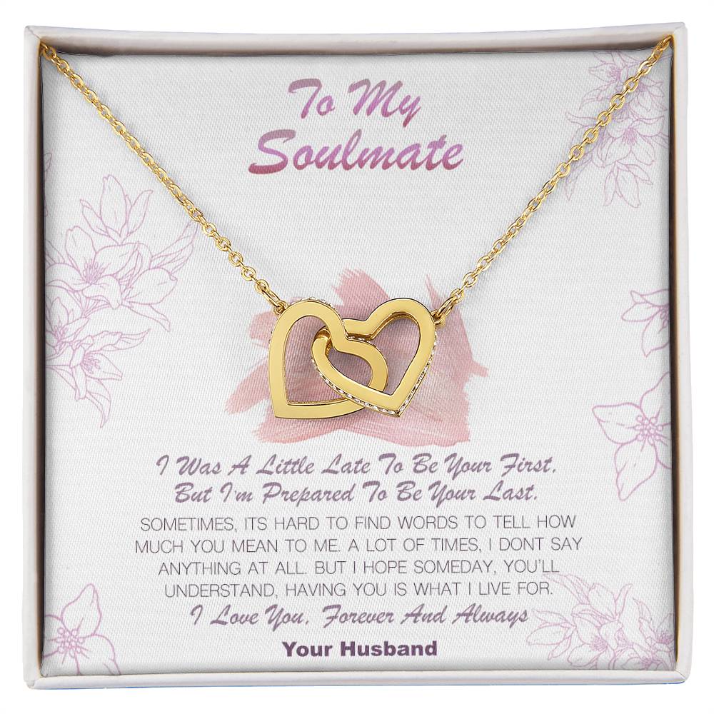 To My Solemate Interlocking Hearts Necklace