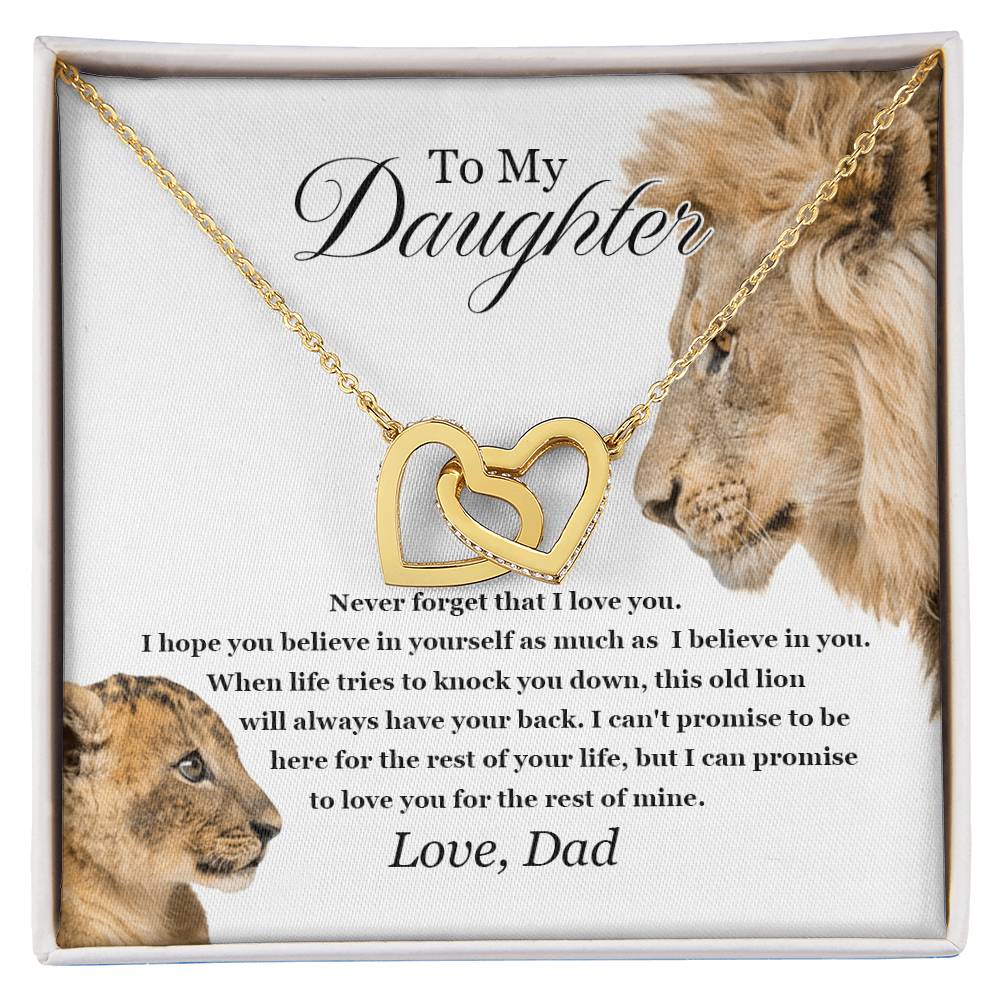 To My Daughter - Interlocking Love Necklace - Tmdt04 Interlocking Hearts Necklace