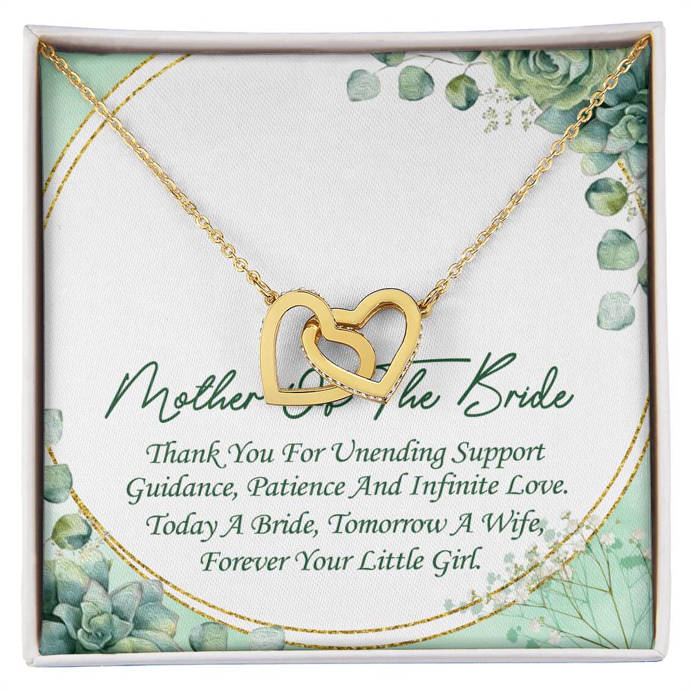 Mother Of The Bride Interlocking Hearts Necklace Message Card