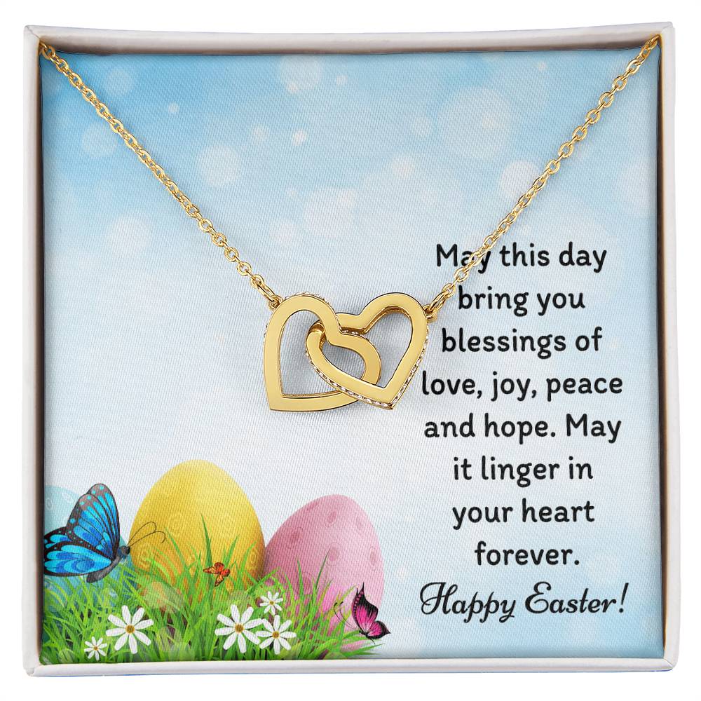Happy Easter Gifts Interlocking Hearts Necklace