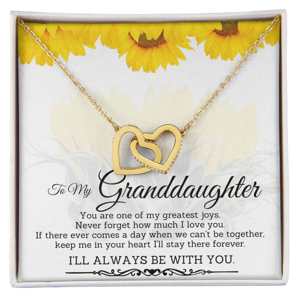 To My Granddaughter-Interlocking Hearts Necklace