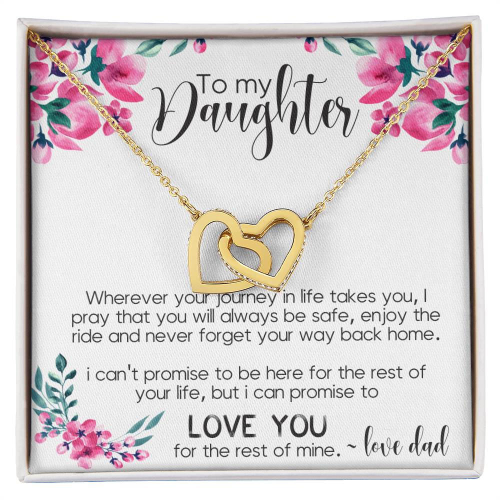 To My Daughter Interlocking Hearts Necklace